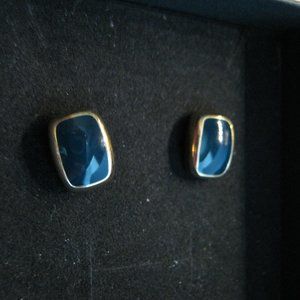 Vintage Christian Dior Gold Blue Lapis Earrings